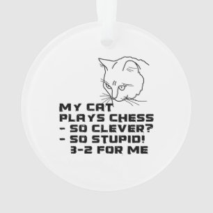My Cat Plays Chess Ornament