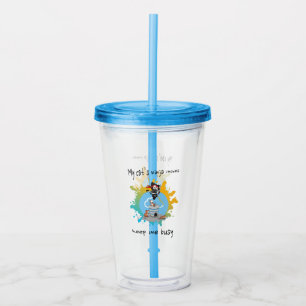 My cat’s ninja moves keep me busy athletic cat acrylic tumbler