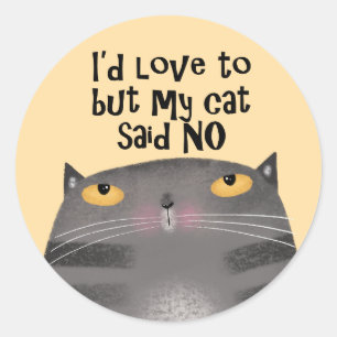 My cat said NO Classic Round Sticker