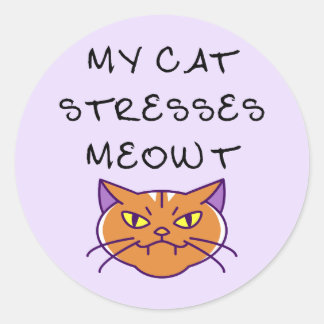 My Cat Stresses Meowt Funny Cat Classic Round Sticker