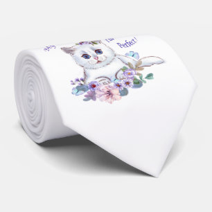 My Cat thinks I'm Perfect Cat Illustration Tie