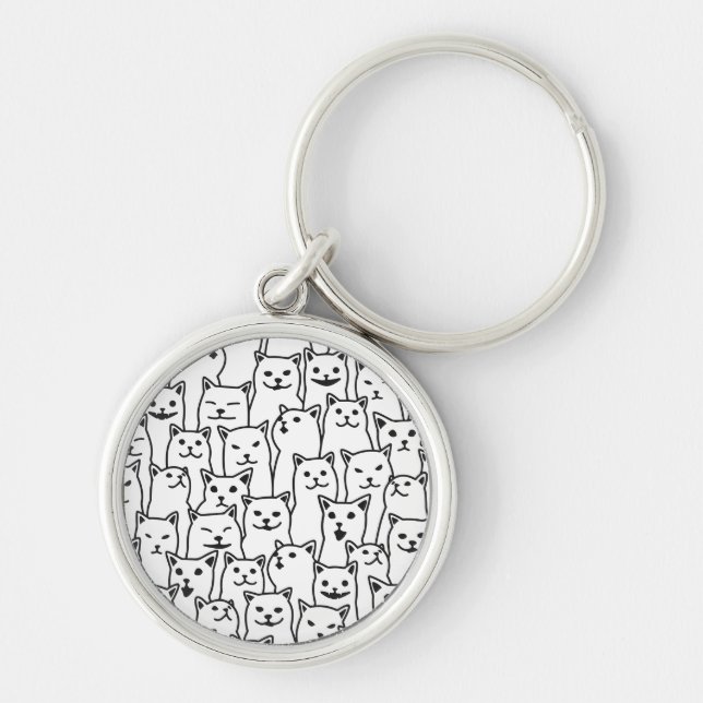 My Cat was right about you funny cats pattern Key Ring (Front)