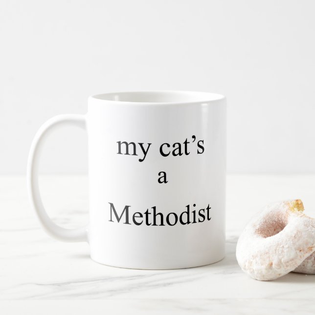 My Cat's a Methodist Coffee Mug (With Donut)