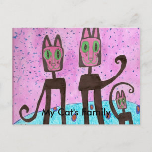 My Cat's Family done by Simo Postcard