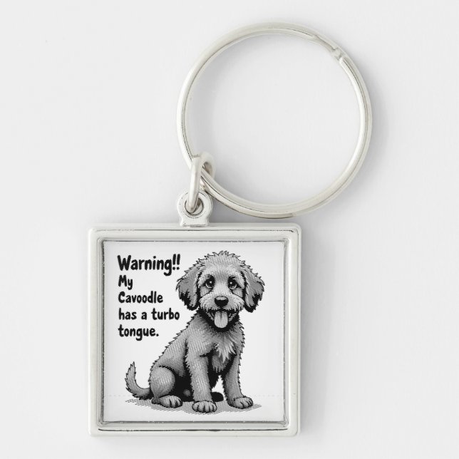 My Cavoodle Has A Turbo Tongue Key Ring (Front)