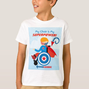 My Chair Is My Superpower Boy Cape Wheelchair T-Shirt