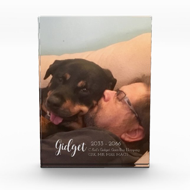 My Champion Dog Photo Titles Memorial Block (Front)