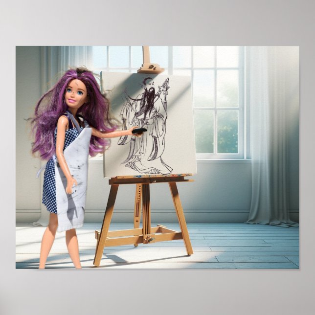 My charcoal drawing of a warrior.  poster (Front)