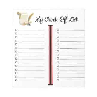 My Check Off List Notepad