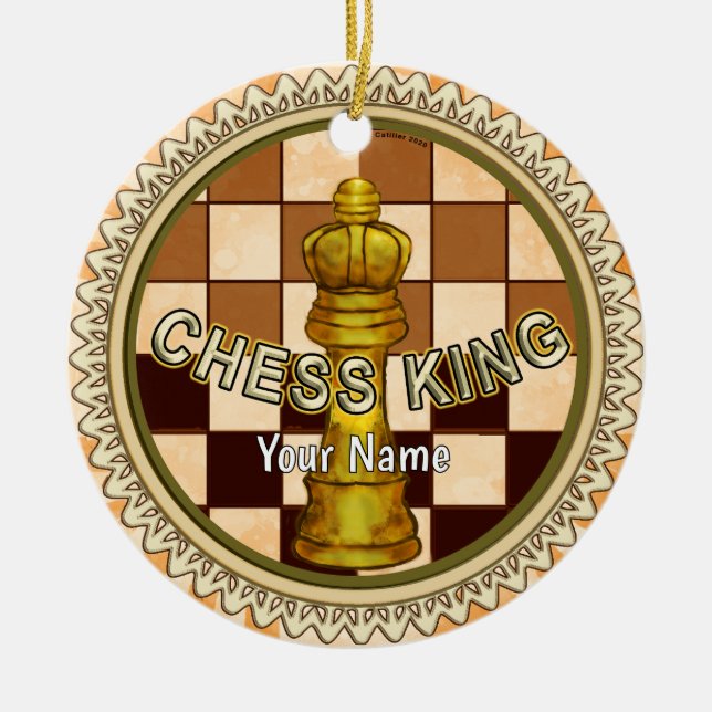 My Chess King Ceramic Tree Decoration (Front)