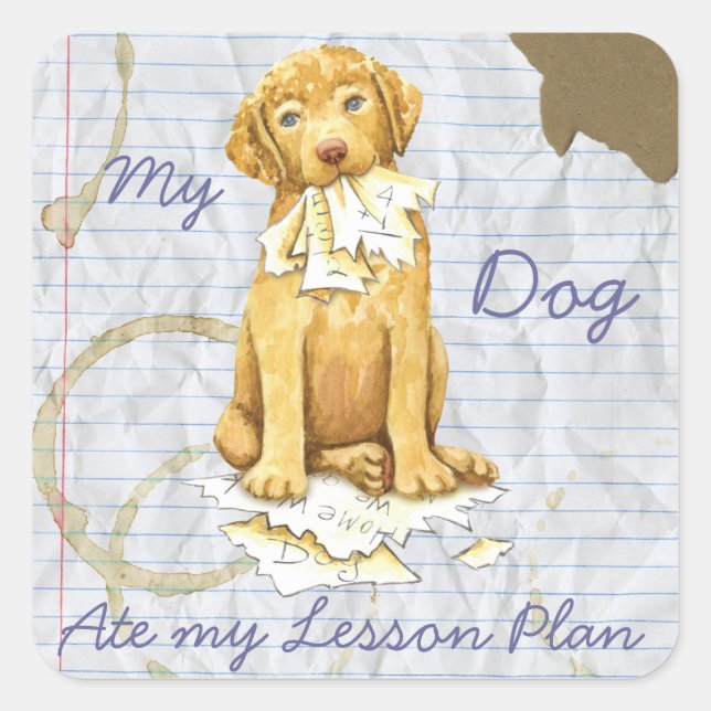 My Chessie Ate My Lesson Plan Square Sticker (Front)