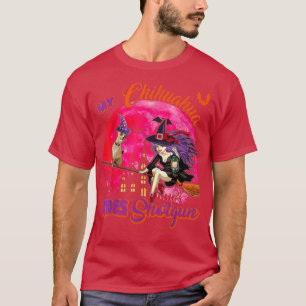 My Chihuahua Rides Shot Halloween Dog Witch On Bro T-Shirt