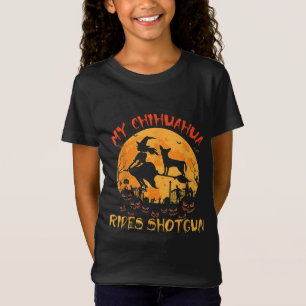My Chihuahua Rides Shotgun Halloween Funny Dog Luv T-Shirt