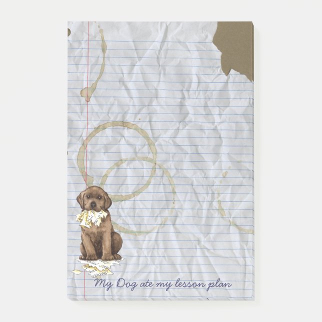 My Chocolate Lab Ate my Lesson Plan Post-it Notes (Front)