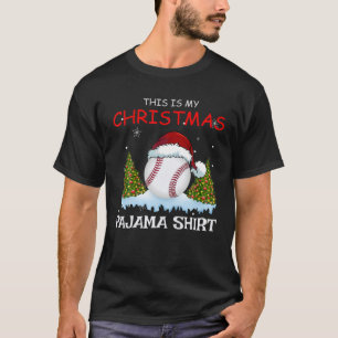 My Christmas Baseball Ball Pajama Funny Baseball X T-Shirt