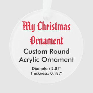 My Christmas Custom Acrylic Ornament (Round)
