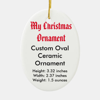 My Christmas Custom Ceramic Flat Ornament (Oval)
