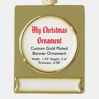 My Christmas Custom Gold Plated Banner Ornament