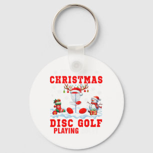 My Christmas Disc Golf Playing Shirt Santa Equipme Key Ring