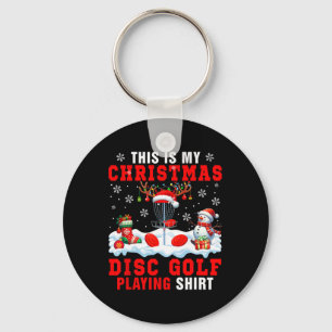 My Christmas Disc Golf Playing Shirt Santa Equipme Key Ring