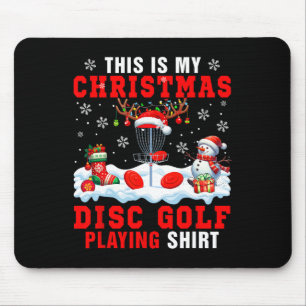 My Christmas Disc Golf Playing Shirt Santa Equipme Mouse Mat