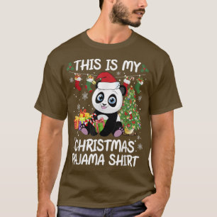 My Christmas Pajama Christmas Stocking Santa Panda T-Shirt