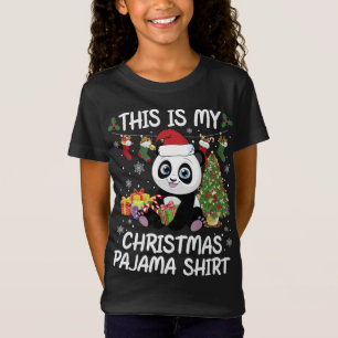 My Christmas Pajama Christmas Stocking Santa Panda T-Shirt