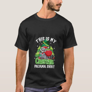My Christmas Pajama Christmas Stocking Santa Racco T-Shirt