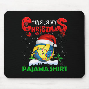 My Christmas Pajama Cute Xmas Lights Santa Volleyb Mouse Mat
