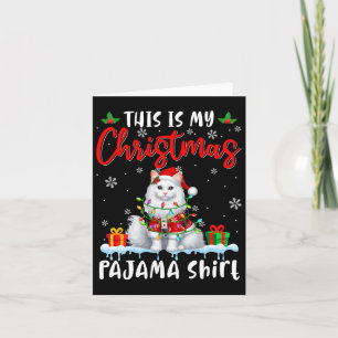 My Christmas Pajama Santa Cat Animals Xmas Lights  Card