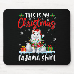 My Christmas Pajama Santa Cat Animals Xmas Lights Mouse Mat