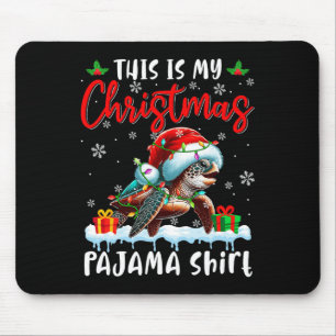 My Christmas Pajama Santa Turtle Animals Xmas Ligh Mouse Mat