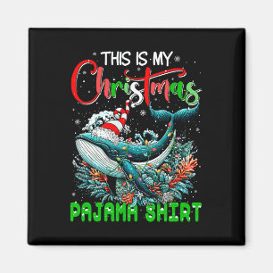 My Christmas Pajama Santa Whale Sea Animal Lover K Magnet