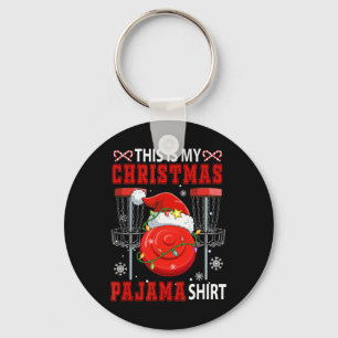 My Christmas Pajama Shirt Disc Golf Equipment Play Key Ring