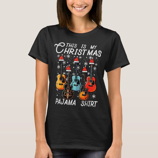 My Christmas Pajama Shirt Guitars Xmas Rock Men Bo (Front)