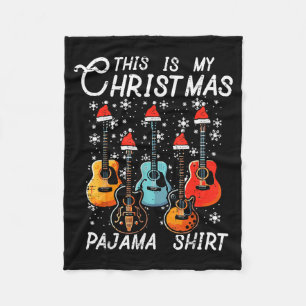 My Christmas Pajama Shirt Guitars Xmas Rock Men Bo Fleece Blanket