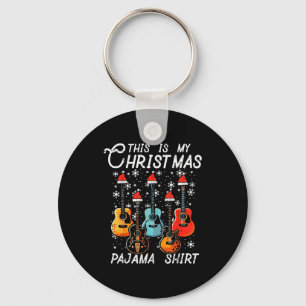My Christmas Pajama Shirt Guitars Xmas Rock Men Bo Key Ring