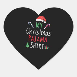 My Christmas Pajama Shirt Heart Sticker