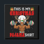 My Christmas Pajama Shirt Reindeer Muscle Weightli Magnet<br><div class="desc">My Christmas Pajama Shirt Reindeer Muscle Weightlifting Gym</div>