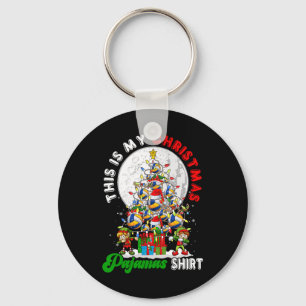 My Christmas Pajama Volleyball Equipment As Xmas T Key Ring