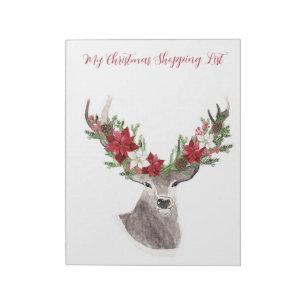 My Christmas Shopping List Festive Deer Notepad