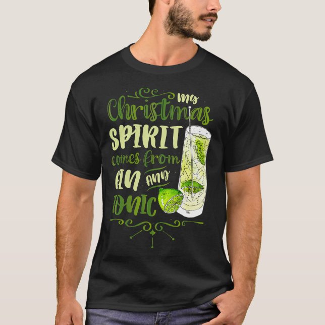 My Christmas Spirit Comes From Gin and Tonic T-Shirt (Front)