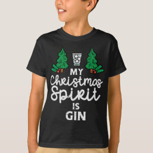 My Christmas Spirit Is Gin Xmas Pyjamas T-Shirt