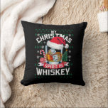 My Christmas Spirit Is Whiskey Ugly Sweater Xmas P Cushion<br><div class="desc">My Christmas Spirit Is Whiskey Ugly Sweater Xmas Pyjamas</div>