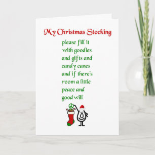 My Christmas Stocking - a funny Christmas Poem Holiday Card
