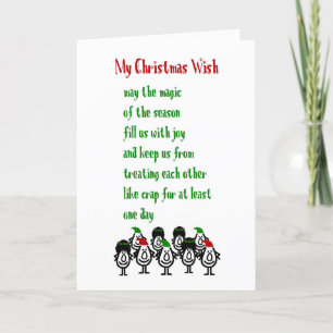 My Christmas Wish - A Funny Merry Christmas Poem Holiday Card