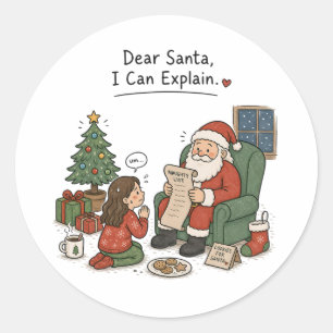 My Christmas Wrapping Is a Work in Progress Funny Classic Round Sticker