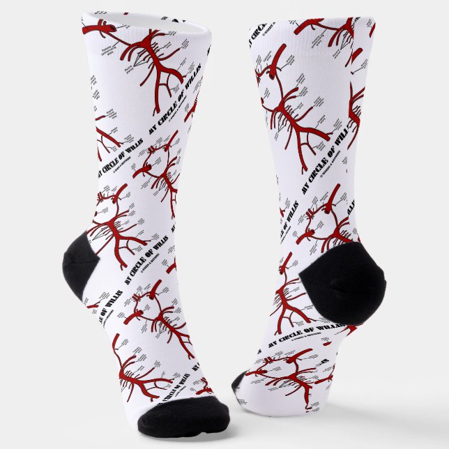 My Circle Of Willis Anatomical Blood Circulation Socks (Angled)