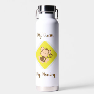 My Circus My Monkey with Custom Name  Water Bottle