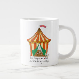 My circus My Monkeys Colourful Circus Tent Large Coffee Mug
